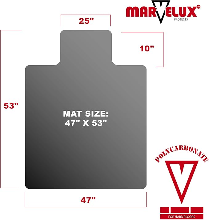 Marvelux Heavy Duty Polycarbonate Office Chair Mat - Image 2