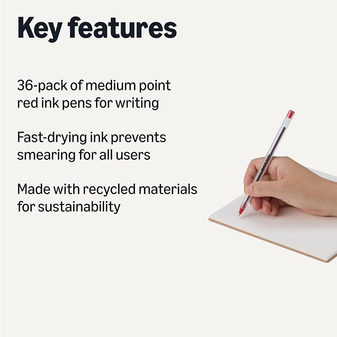 Amazon Basics Ballpoint Pens, Medium Point 1.0mm - Image 2