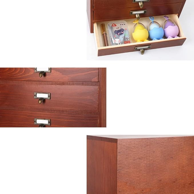 GoooodGIFT Large Wooden Drawer Rustic Desk Organizers and Accessories Wooden - Image 6