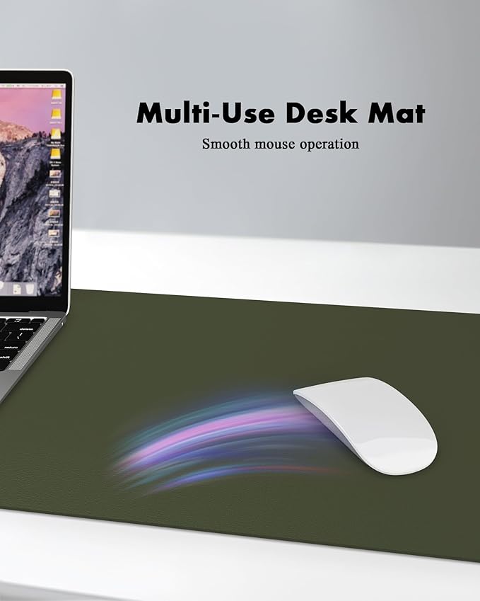 YSAGi Double-Sided Desk Pad, 35.4"x17" Leather Desk Mat, Eco Cork Desk Pad - Image 5