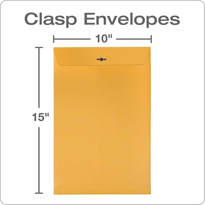Quality Park 10 x 15 Clasp Envelopes, Clasp and Gummed Closures - Image 2