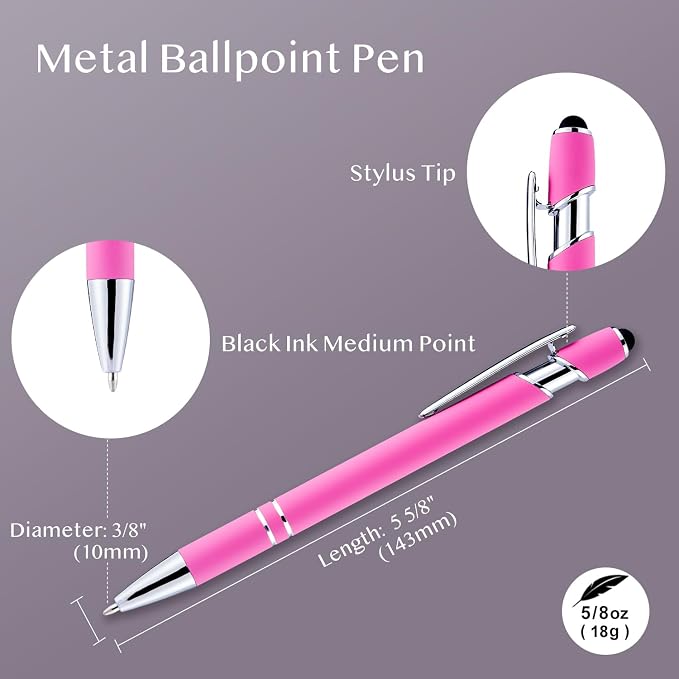 LINFANC 12 Pack Pink Ballpoint Pen - Image 2