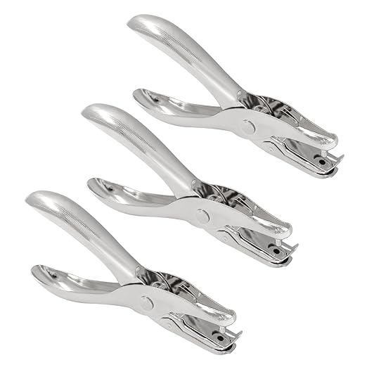 3Pcs 1/8”/ 3mm Small Mini Metal Hole Punchers Tiny Circle Shaped Hole Handheld by Rierdge