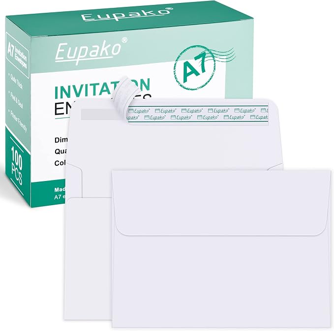 Eupako 5x7 Envelopes Self Seal 100 Pack, Kraft Paper Envelope by Eupako