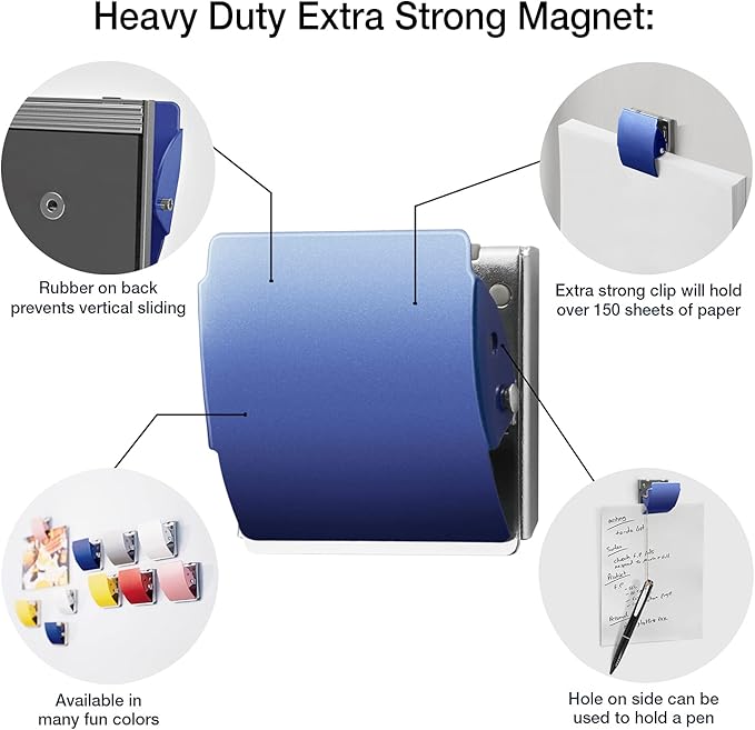 Extra Strong Magnetic Clips for Refrigerator and More, Large Blue - Image 2
