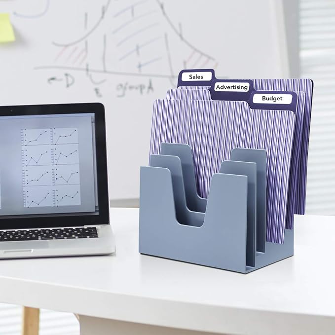 Acrimet 5 Section Incline File Sorter Organizer, Desktop Mail Holder, - Image 2