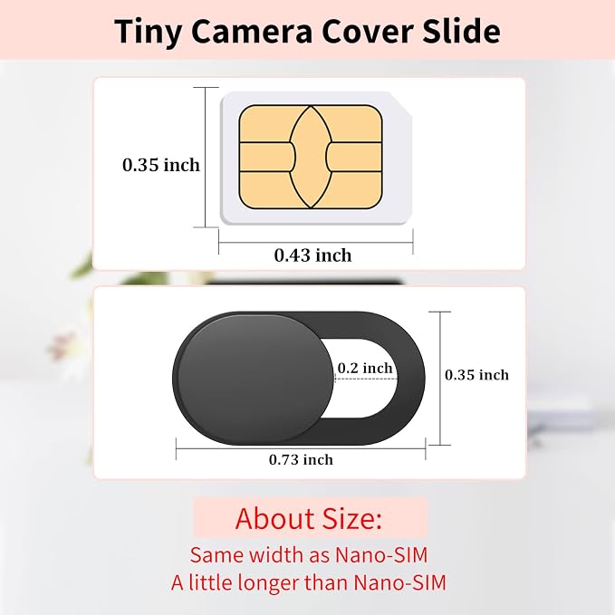 Yilador Webcam Cover, 0.03 inch Ultra Thin Laptop Camera Cover Slide - Image 2