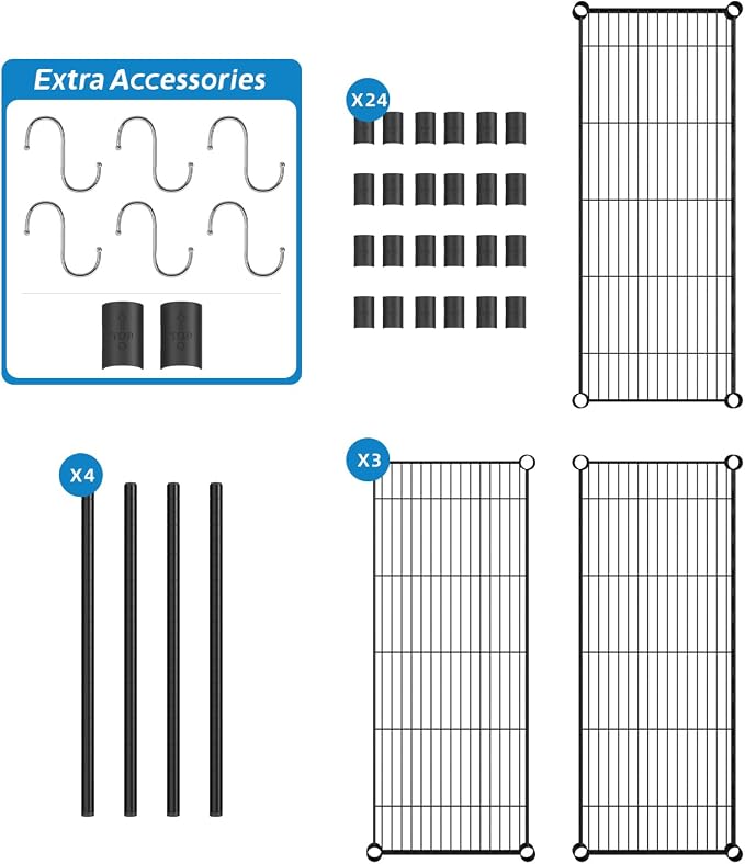Guan River 3-Shelf Adjustable Metal Wire Shelving, Sturdy and Durable, Storage - Image 5