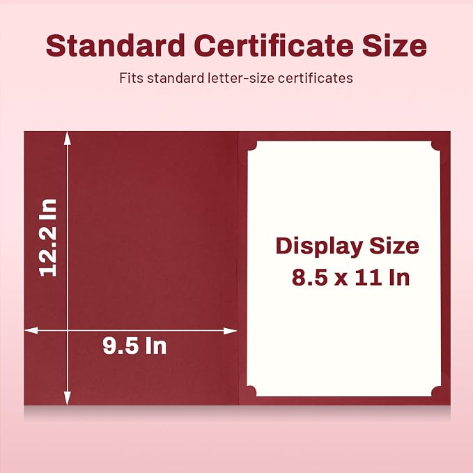 SUNEE 10 Packs Burgundy Certificate Holders, - Image 4
