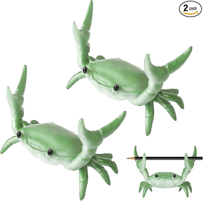 2 Pack Desk Crab Pen Holder, Creative Weightlifting Crab Pencil Stand Holder by Unknown