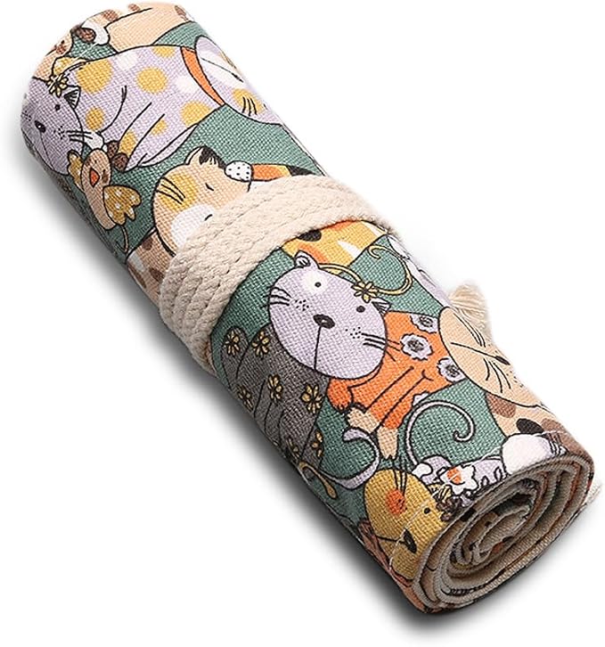 DIYOMR 24/36/72 Slots Pencil Wrap Pencil Rolls, Artist Colored Pencils Roll Up - Image 6