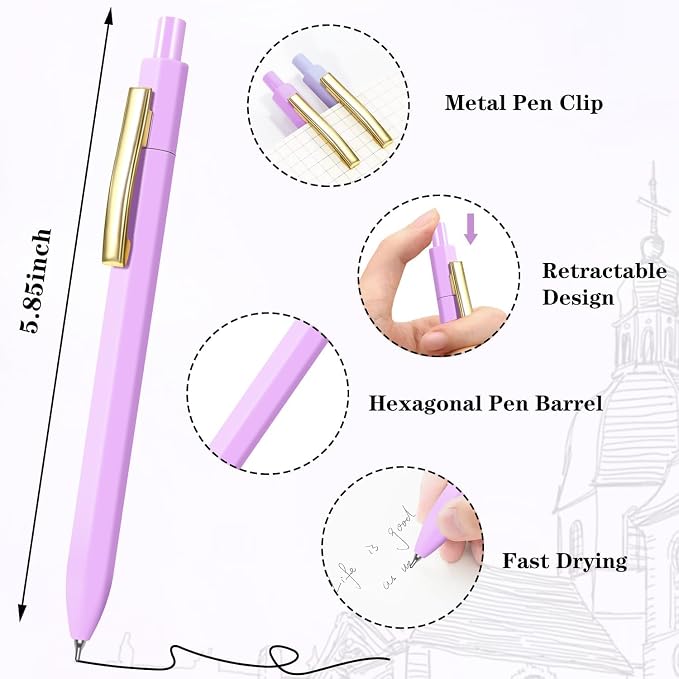 Piochoo Ballpoint Pens, 0.7mm Click Pens - Image 2