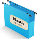 Plastic Hanging File Folders Expandable, 12 Pack Extra Capacity Hanging File by NORDUN