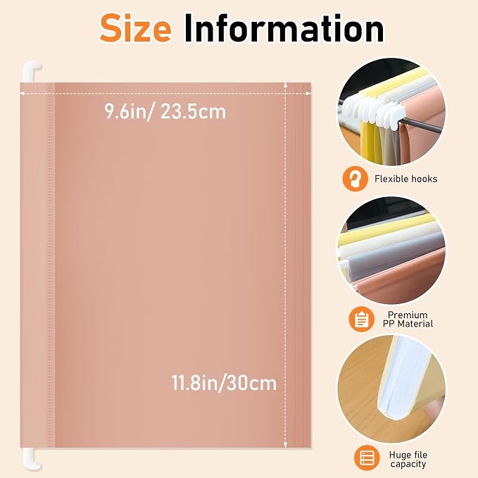 10 Pack Hanging File Folders, Letter Size | with1/5-Cut Tabs. Includes 10 - Image 3