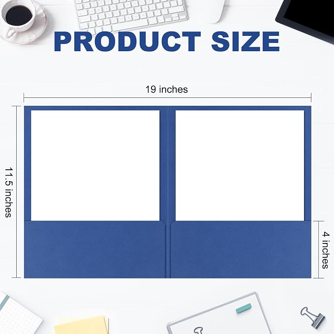 Kisston Executive Twin Pocket Folders Letter Size Blue - Image 2