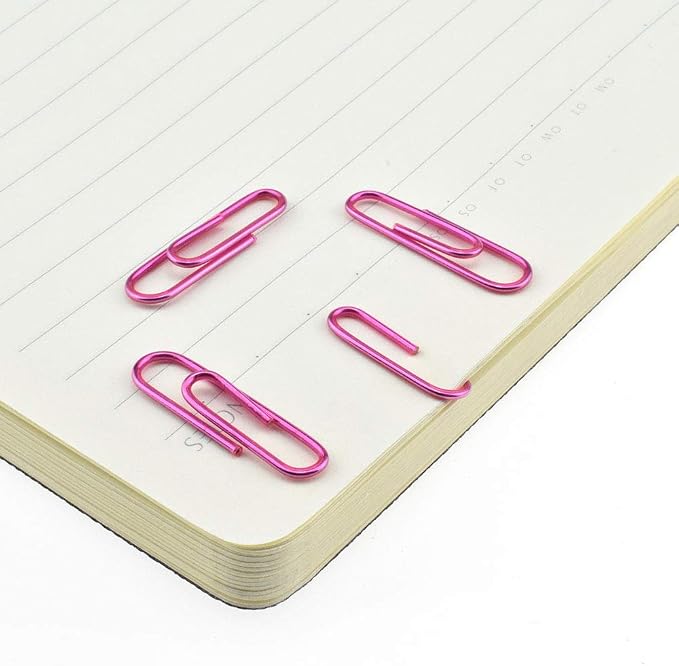 HAHIYO Paper Clips 1.1" Length Pink Paperclips Bright Colors Vinyl Coated - Image 5