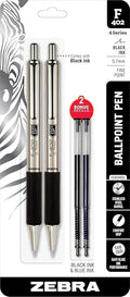 Zebra Pen, STEEL F-402 Retractable Ballpoint Pens, 0.7mm Fine Point, Stainless by ZebraPen