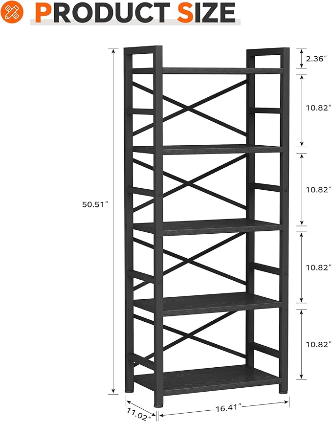 Homeiju Organization and Storage, Tall Bookcase - Image 3