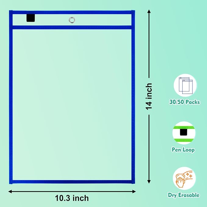 30 Packs Dry Erase Pocket Sleeves - Image 4