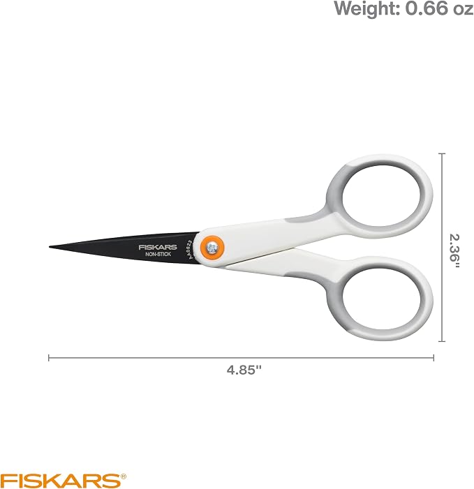 Fiskars Micro Trip Scissors, SoftGrip Precision Cutting Shears, Non-Stick - Image 6