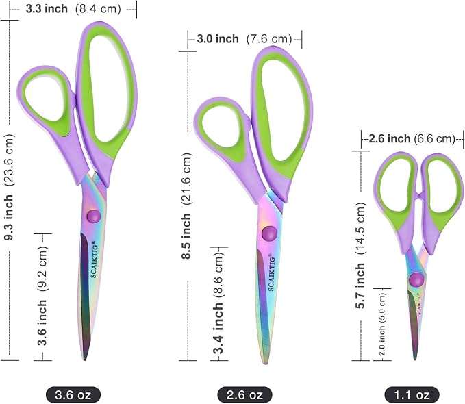 Scissors All Purpose, Sharp Titanium Blades Shears, Rubber Soft Grip Handle - Image 5