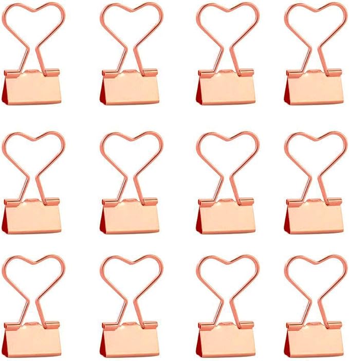 Rose Gold Metal Binder Clips - Image 2