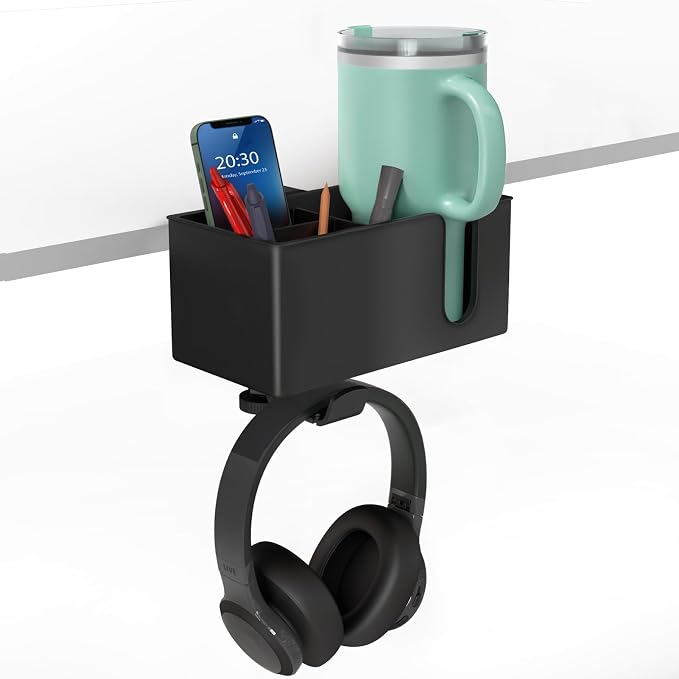 OOKUU 4-in-1 Desk Organizer- Large Desk Cup Holder Clamp by OOKUU