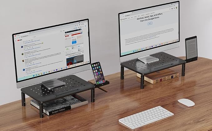 Zimilar 2 Pack Monitor Stand, 3 Height Adjustable Stand - Image 2