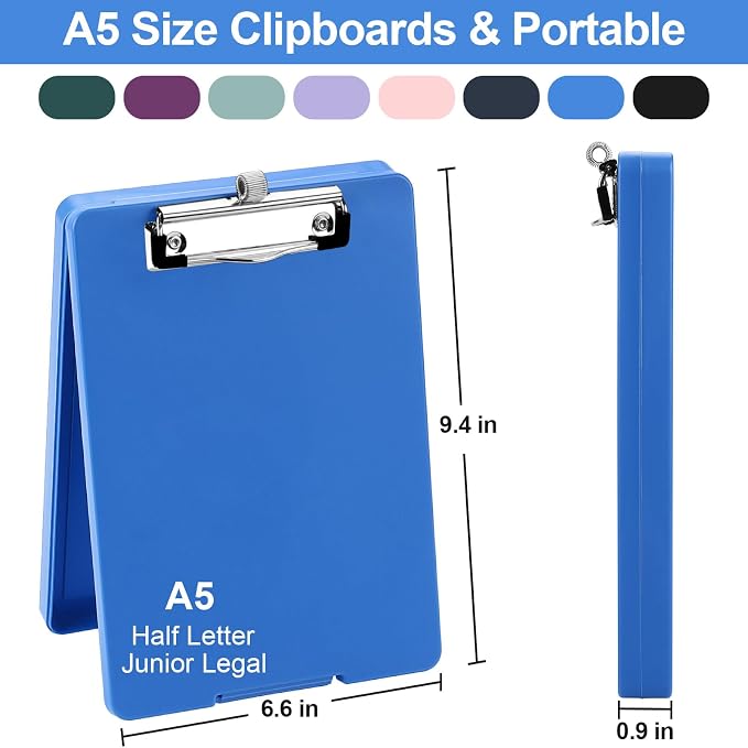Meiikun Small Clipboard with Storage, A5 Clipboards with Pen Holder, Half - Image 2