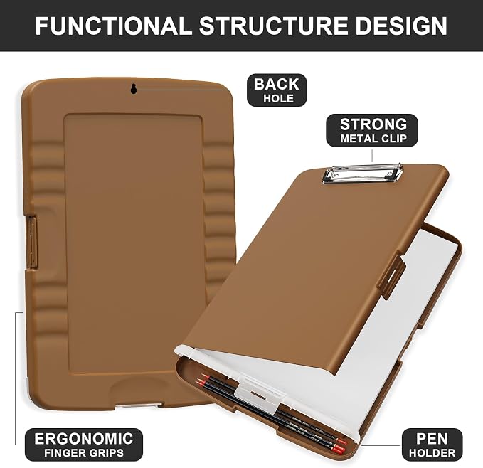 Plastic Clipboard with Storage, 8.5 x 11 Storage Organization Box Side-Opening - Image 3