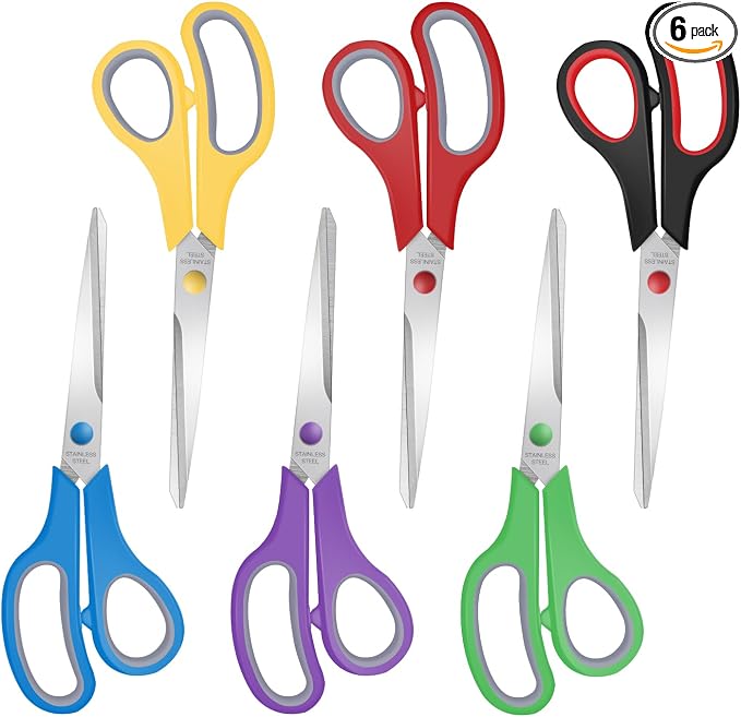 6 Packs Sewing Craft Scissors Bulk, Stainless Steel Shears by Xnluothsk