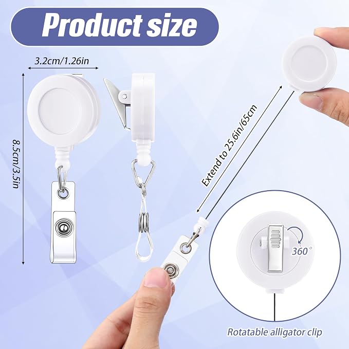 Qilery 60 Pcs Retractable Badge Holders, Badge Reel Clips - Image 2