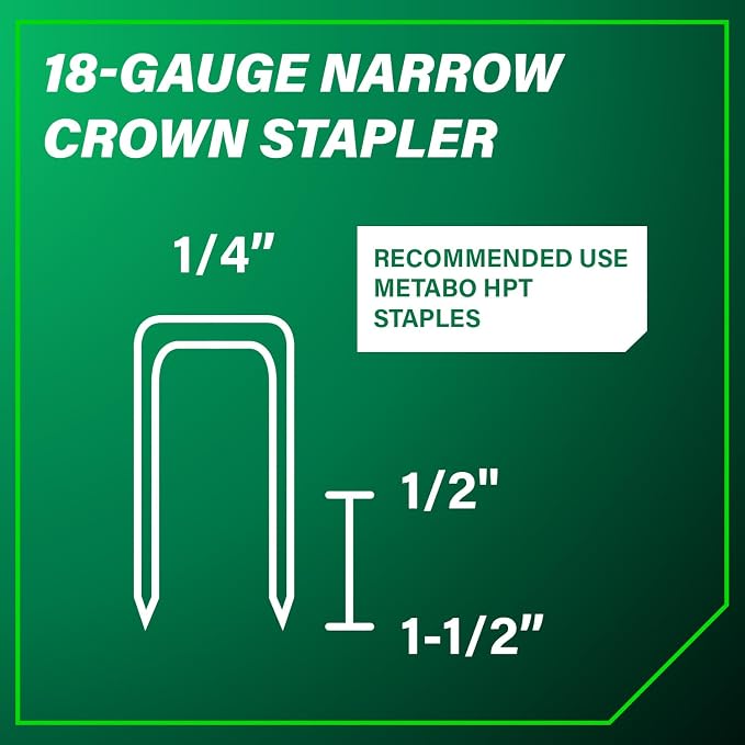 Metabo HPT Narrow Crown Stapler, 18 Gauge Pneumatic, N3804AB3 | Ergonomic Design - Image 11