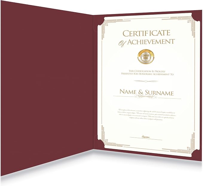 HAUTOCO 50 Packs Certificate Holders, Burgundy Diploma Holders, Document Award - Image 7