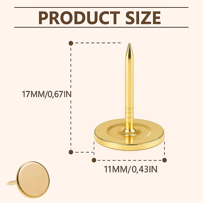 100pcs Industrial Hardware Thumb Tacks, 7/16 Inch Heavy Duty Flat Head Push Pins - Image 2