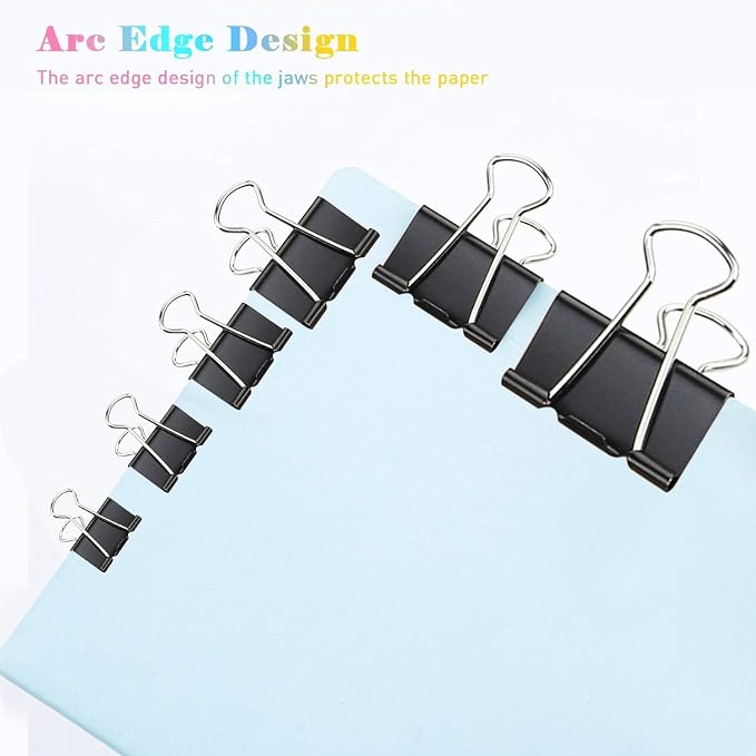 Medium Binder Clips, 144 Pack, 1-1/4 Inch, Standard 32mm, Capacity 0.6 Inch - Image 6