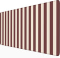 Maroon Beige Striped Desk Mat Cute Pastel XXL Large Gaming Mouse Pad Desk Pad by Nasdalgias