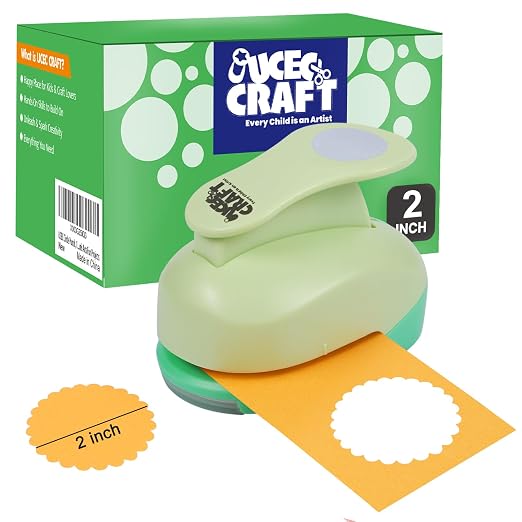 UCEC 2 inch Scallop Circle Punch, Circle Ware Punch, Craft Lever Puncher by UCEC