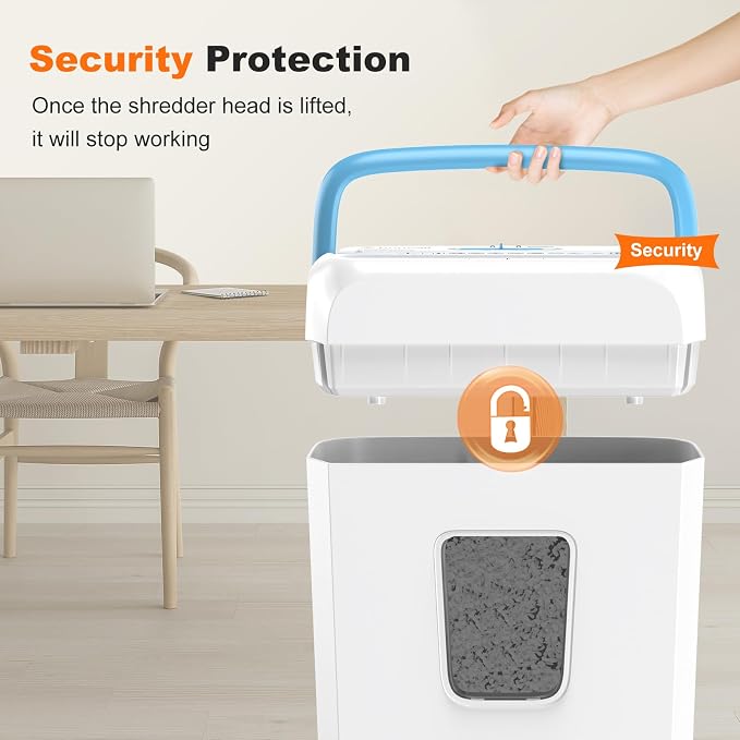 Bonsaii Paper Shredder for Home Use, 3.4 Gal Wastebasket, 6 Sheet Crosscut - Image 4