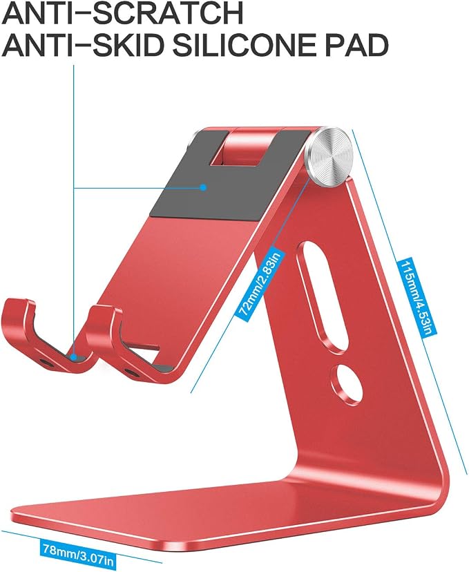 OMOTON Adjustable Cell Phone Stand, C2 Aluminum Desktop Phone Holder Dock - Image 4