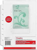 Staples 5-1/2" x 8-1/2" Sheet Protectors – Clear Page Protectors by Staples