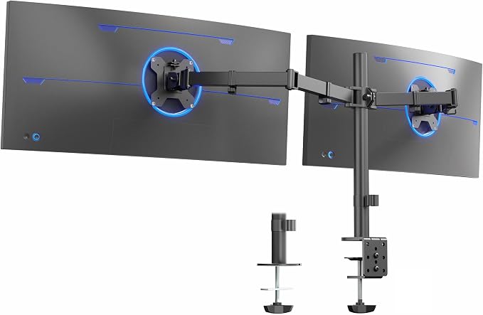 VIVO Dual Ultrawide Monitor Desk Mount, Heavy Duty Fully Adjustable Steel Stand by Unknown