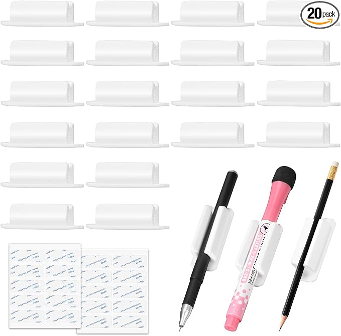 BOBOKA 20Pcs Pencil Holder for Desk, Adhesive Pen Holder for Classroom by BOBOKA