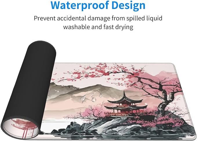 Watercolor Japanese Large Gaming Mouse Pad, Mouse Pad Gaming 31.5 x 11.8 in - Image 4