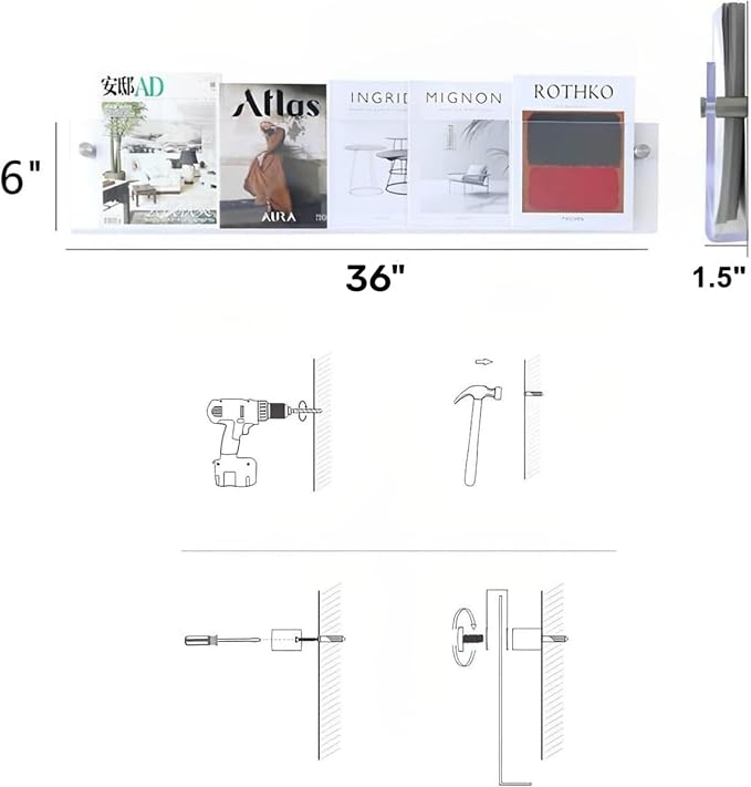 ROYALITA 2-Pack Acrylic Magazine Holder Brochure Holder, Fashion Hanging - Image 3