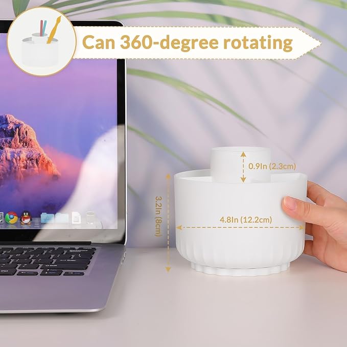 SKYDUE 360 Degree Rotating Desk Organizer, Dual-Purpose Pencil Pen Holder - Image 2