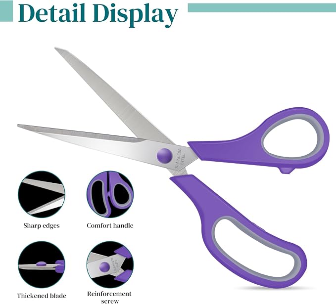 6 Packs Sewing Craft Scissors Bulk, Stainless Steel Shears - Image 3