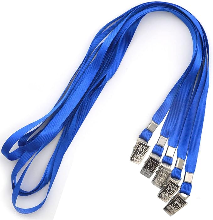 Ollain Lanyards for Id Badges Nylon Neck Flat Cruise Lanyard Bulldog Clips - Image 7