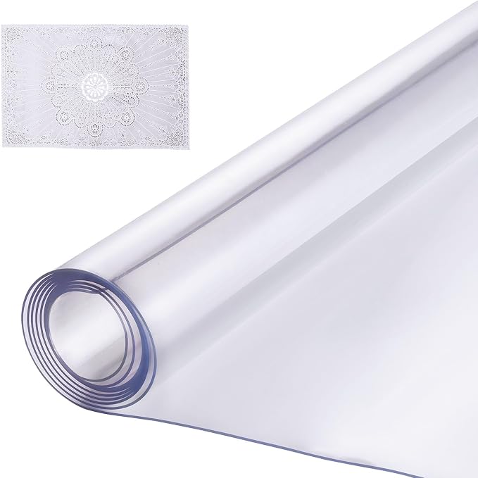 VEVOR Plastic Table Cover, 54 x 54 Inch 1.5 mm Thick Clear Square PVC Desk Mat by VEVOR