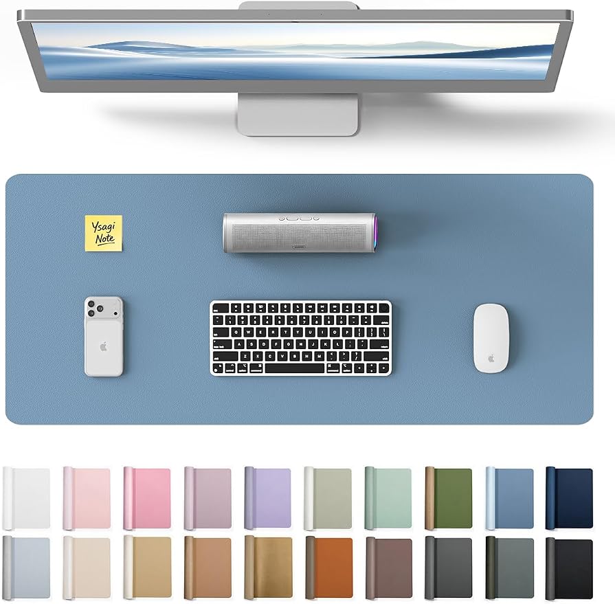YSAGi Leather Desk Protector, Office Mat, Large Mouse Mat, Non-Slip PU Leather by YSAGi